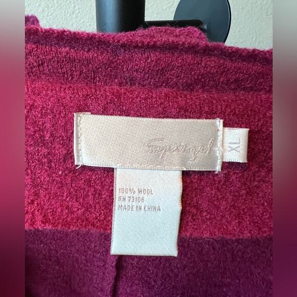 Spiegel 100% wool flowered ruffle trim belted cardigan wrap - Picture 7 of 7